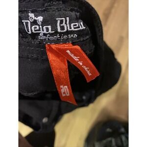 Deja Bleu  Perfect Jeans Womens 20 Black Ruffled Sides Stretch